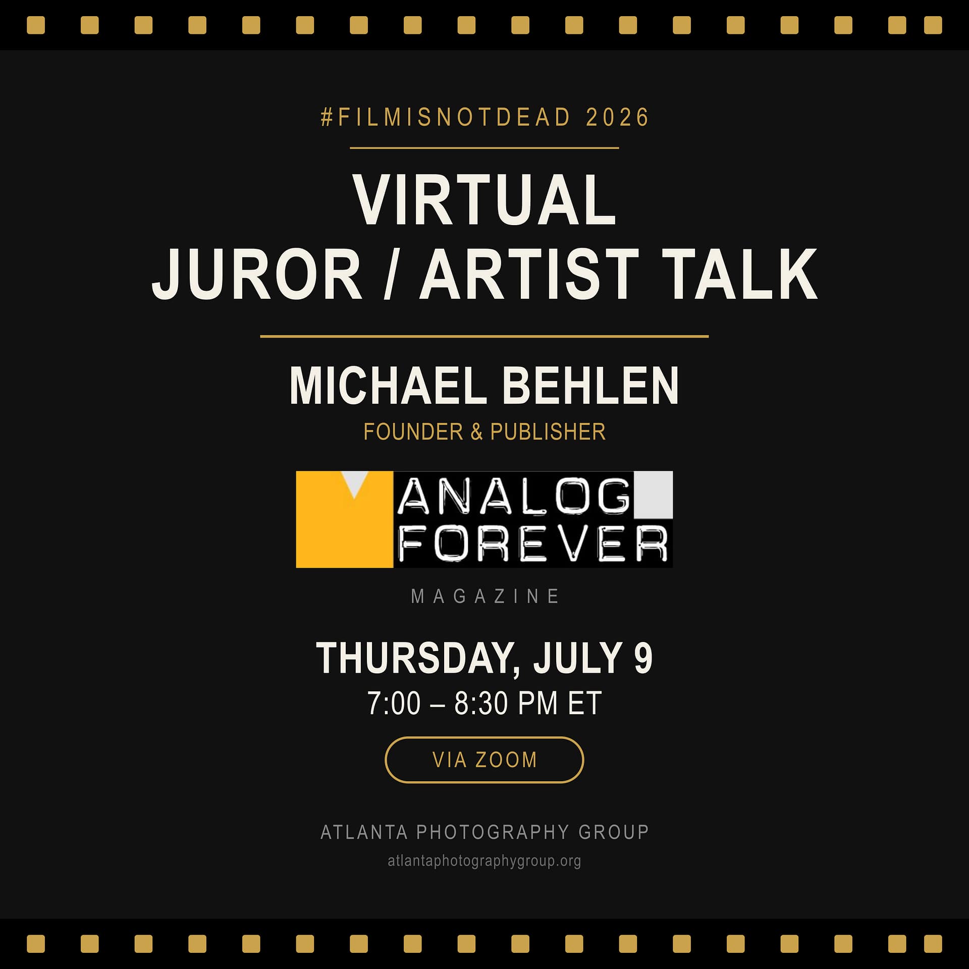 Juror/Artist Talk: #filmisnotdead 2026