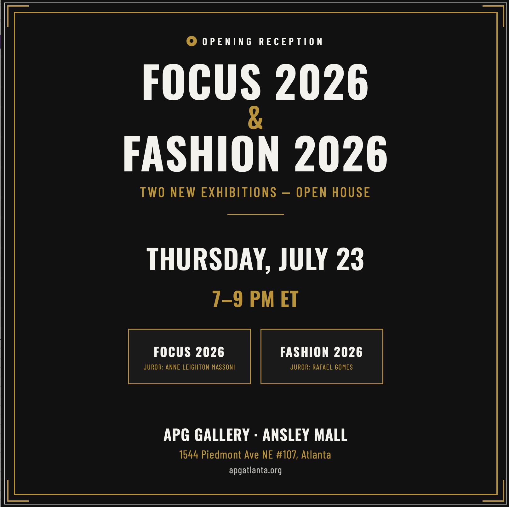 Reception/Open House: Focus 2026 & Fashion 2026