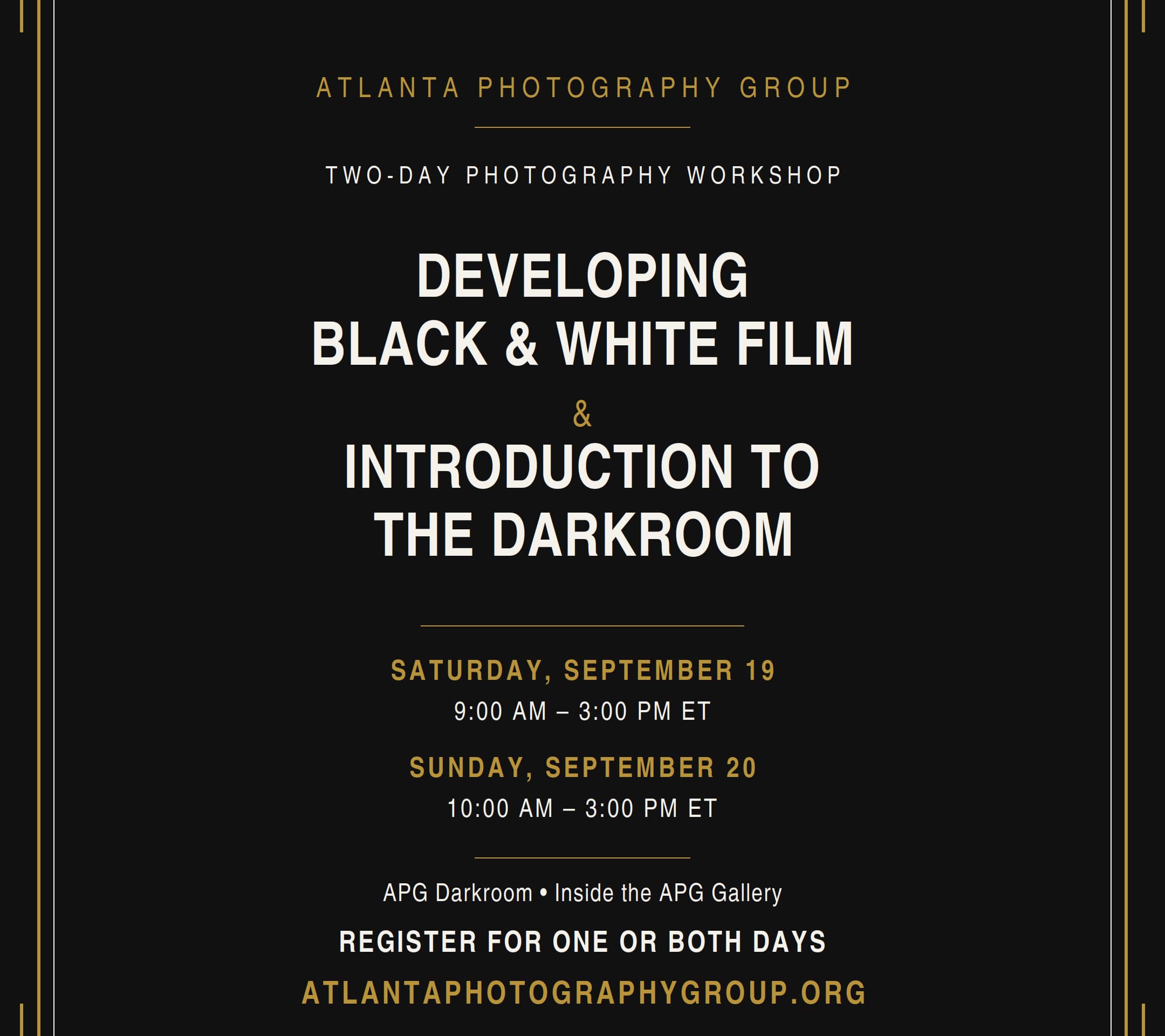 Workshop - Developing Black and White Film & Introduction to the Darkroom