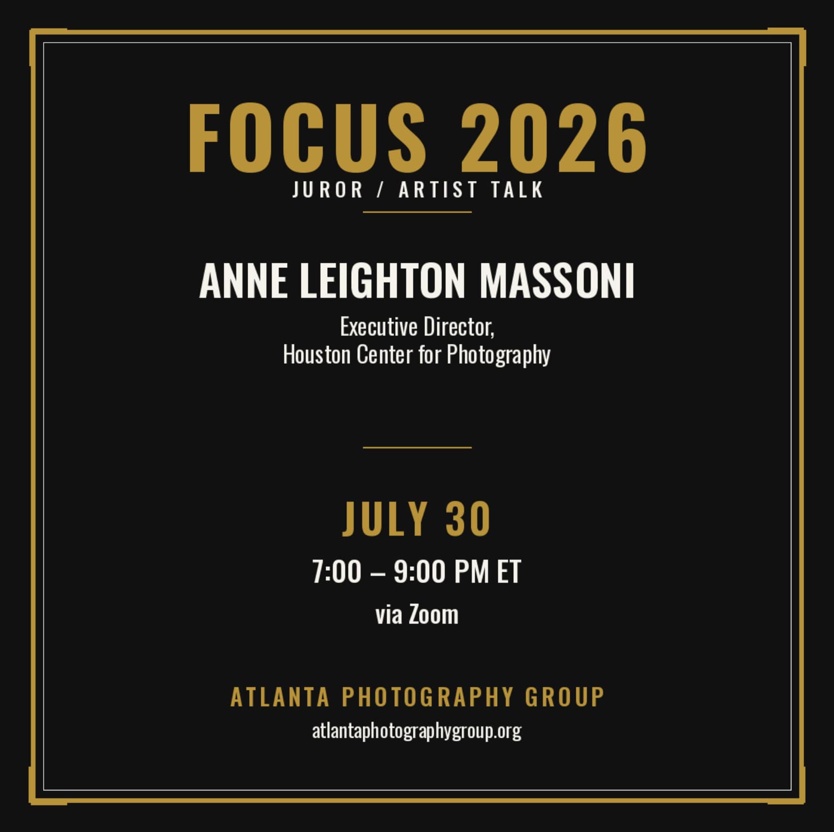 Juror/Artist Talk: Focus 2026