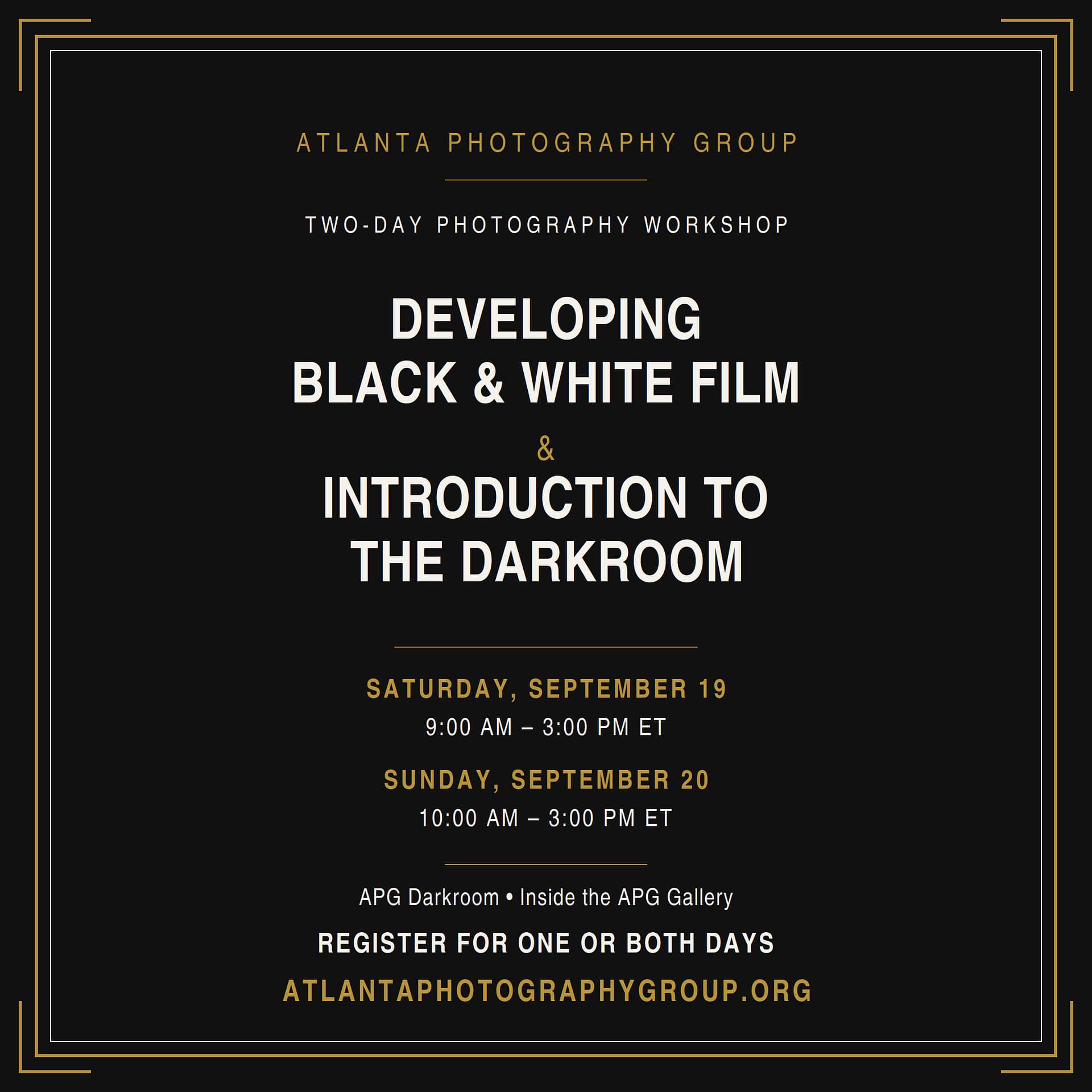 Workshop - Developing Black and White Film & Introduction to the Darkroom